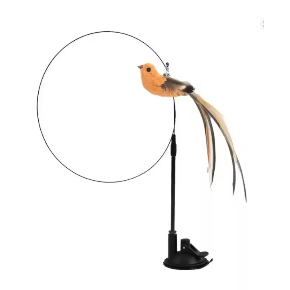 Interaktivna igračka za mačke s perjem, viseća i elastična