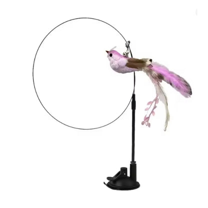 Interaktivna igračka za mačke s perjem, viseća i elastična