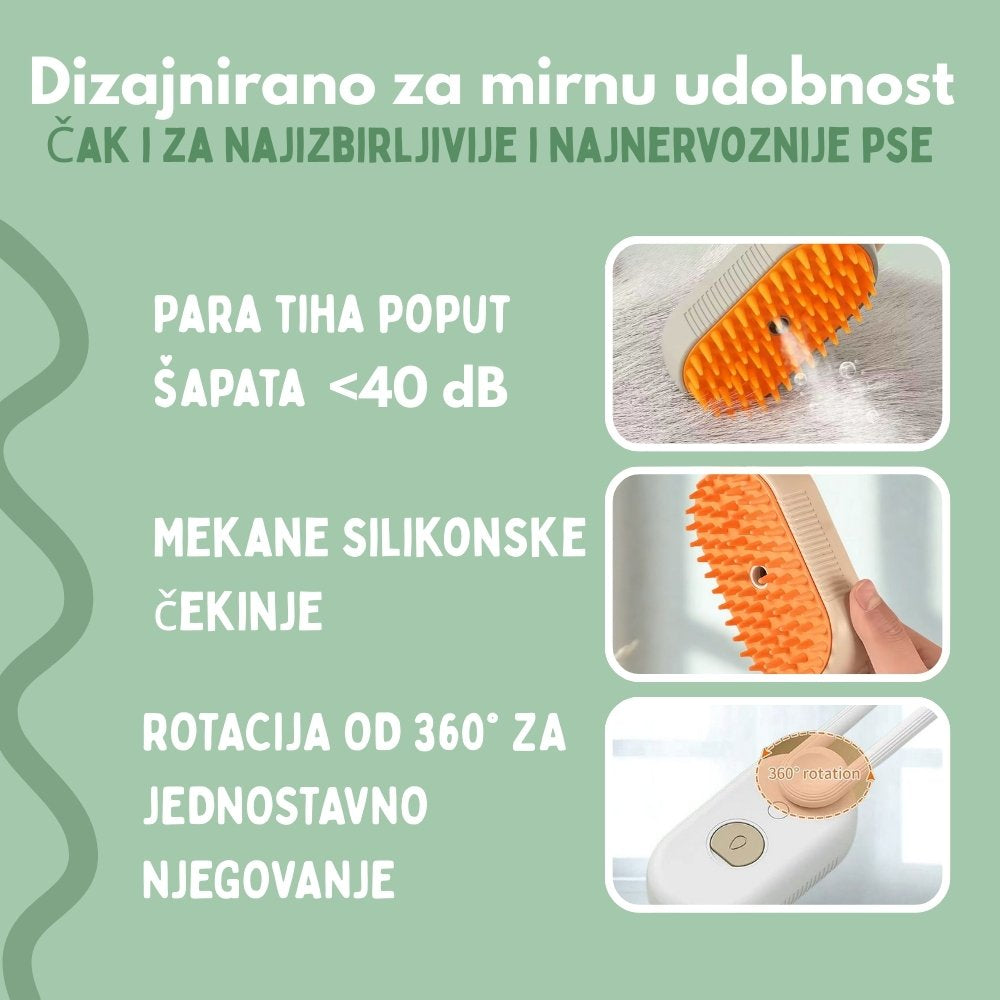 Veluna Steam Brush za Pse